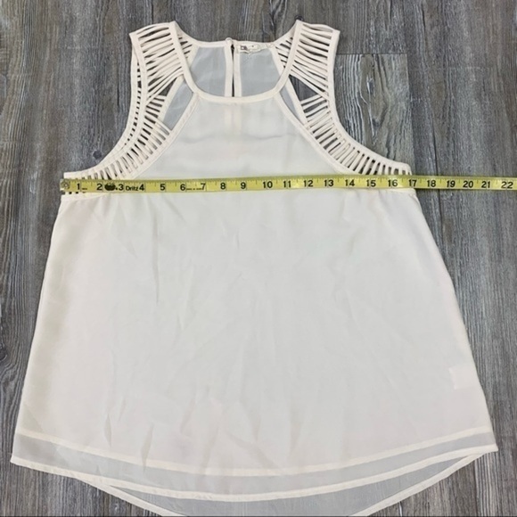 Colton Candy Creamy White Tank with Cut Out Strappy Detail Size Small - Picture 10 of 15